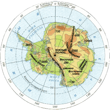 Рельеф Антарктиды