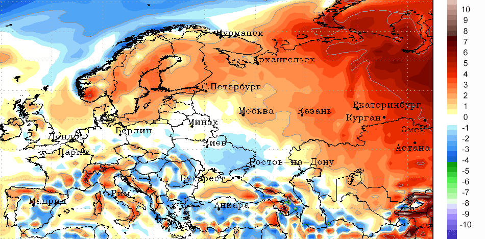 Ожидаемая температура воздуха в апреле 2020