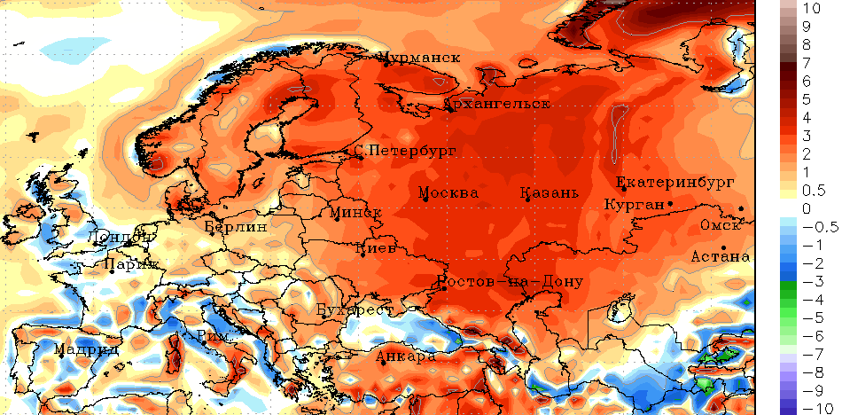 Ожидаемая температура воздуха в ноябре 2021