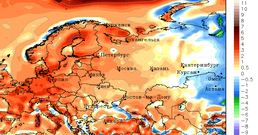 Долгосрочный прогноз температуры воздуха на декабрь 2018